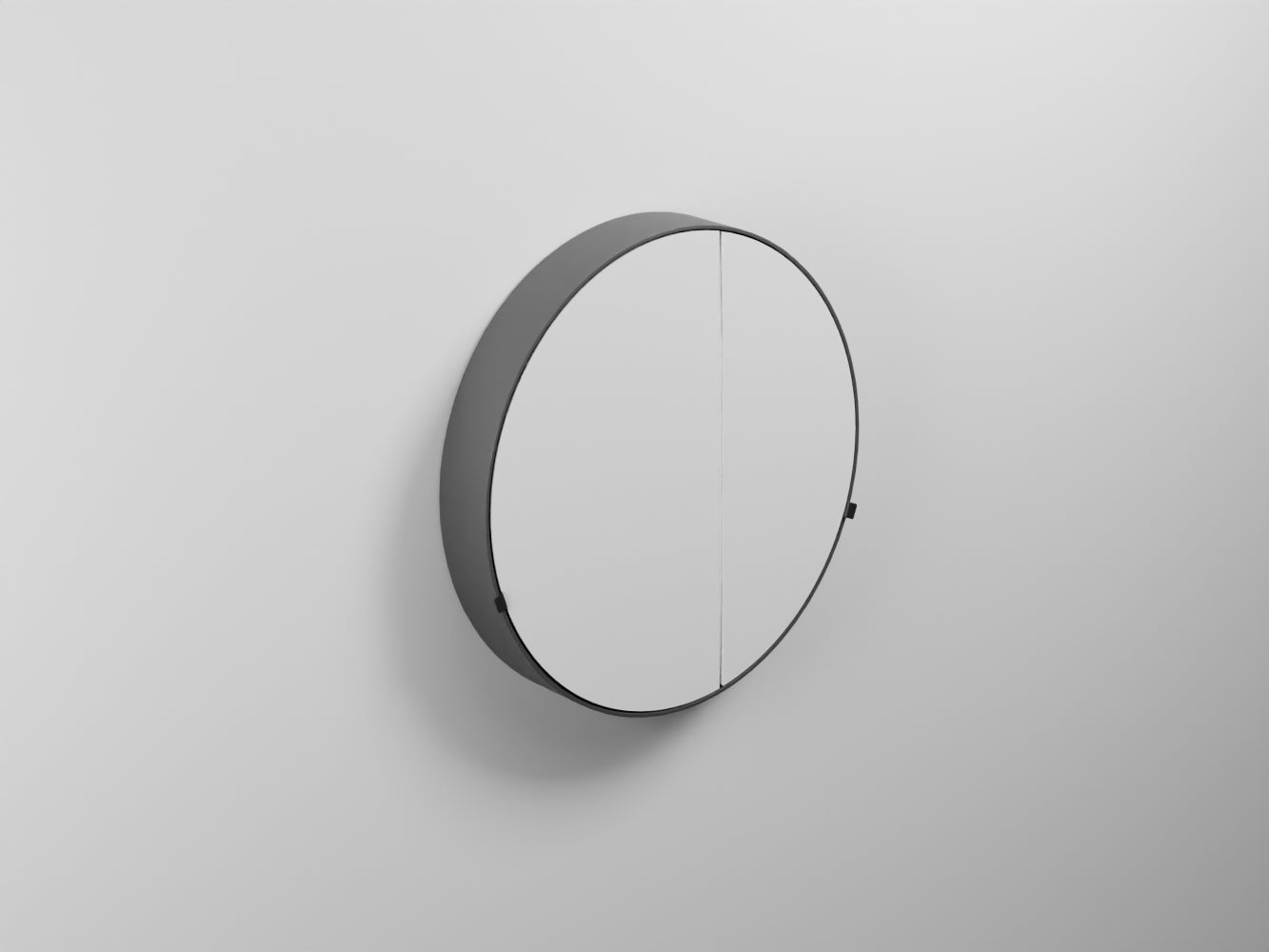 # SPECCHIO CONTENITORE TONDO con BOX ROUND Ø75 - CIELO elemento di design per bagno
