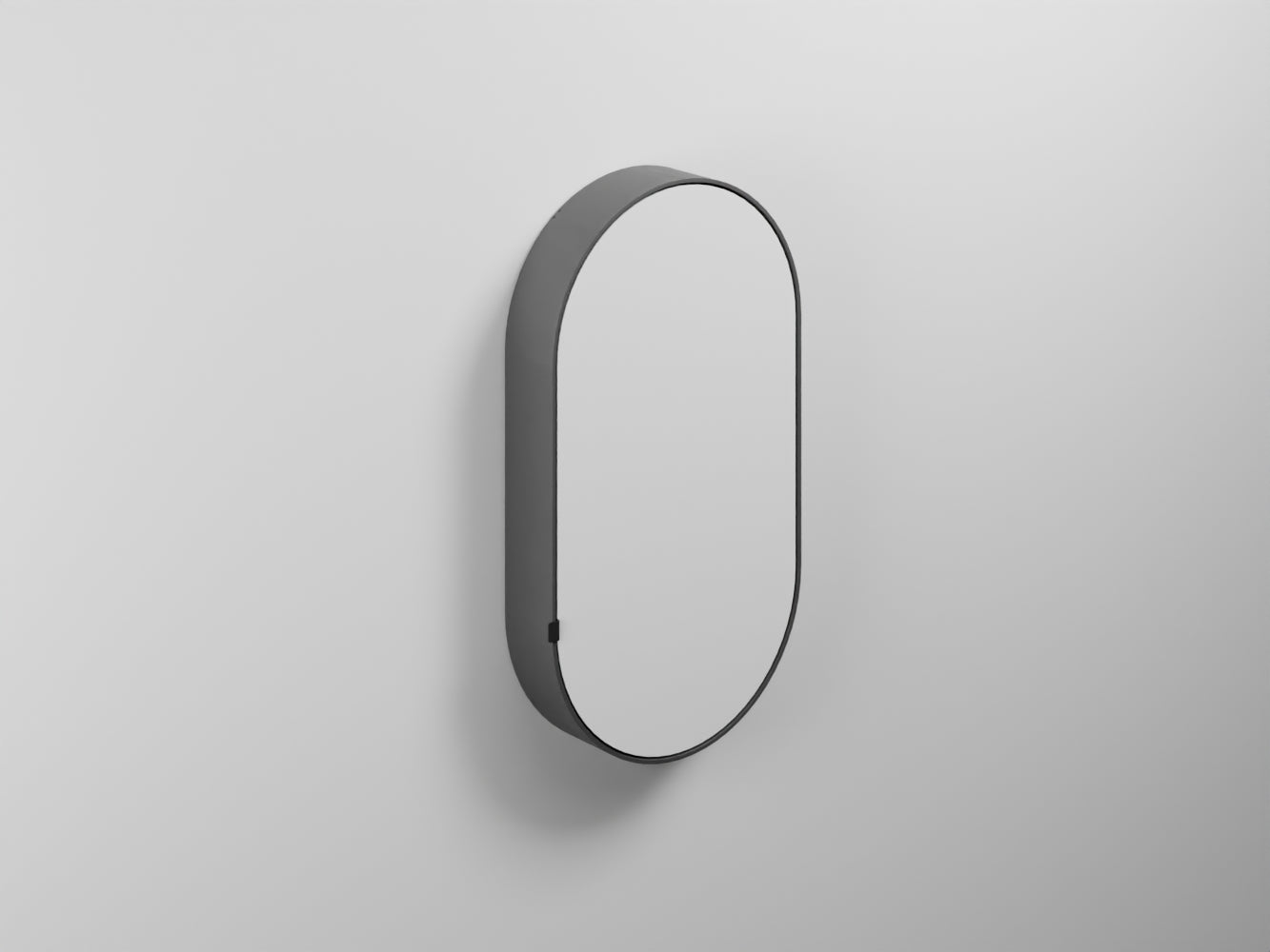 # SPECCHIO CONTENITORE OVALE con BOX OVAL - CIELO elemento di design per bagno