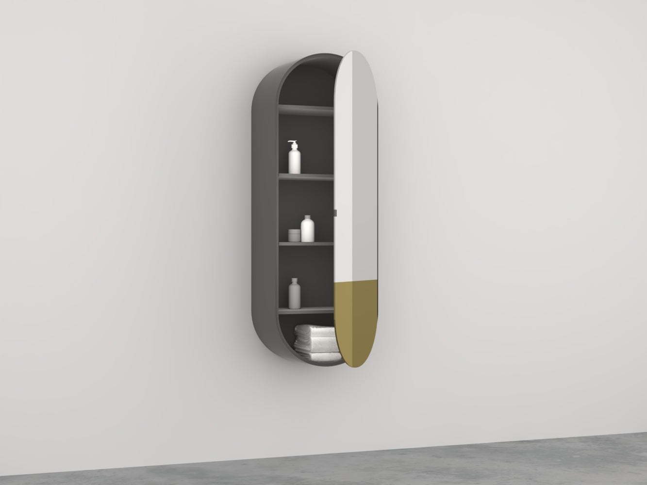 # SPECCHIO CONTENITORE OVALE ELIO BICOLORE ARCADIA - CIELO specchio a parete per bagno