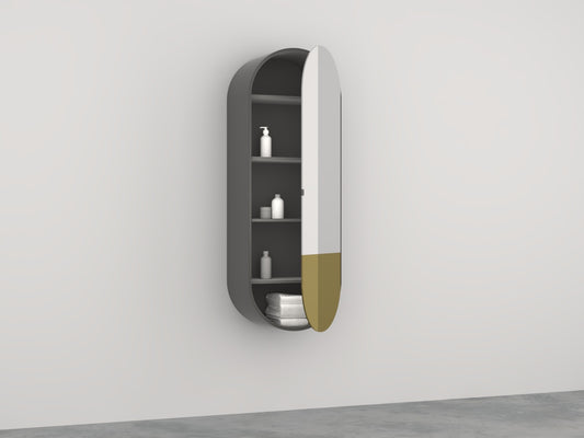 # SPECCHIO CONTENITORE OVALE ELIO BICOLORE ARCADIA - CIELO specchio a parete per bagno