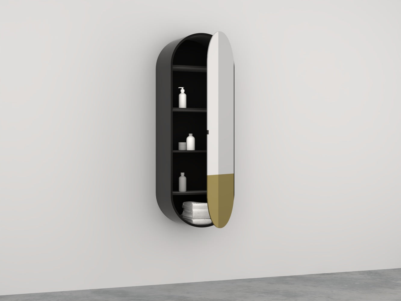 # SPECCHIO CONTENITORE OVALE ELIO BICOLORE ARCADIA - CIELO specchio a parete per bagno