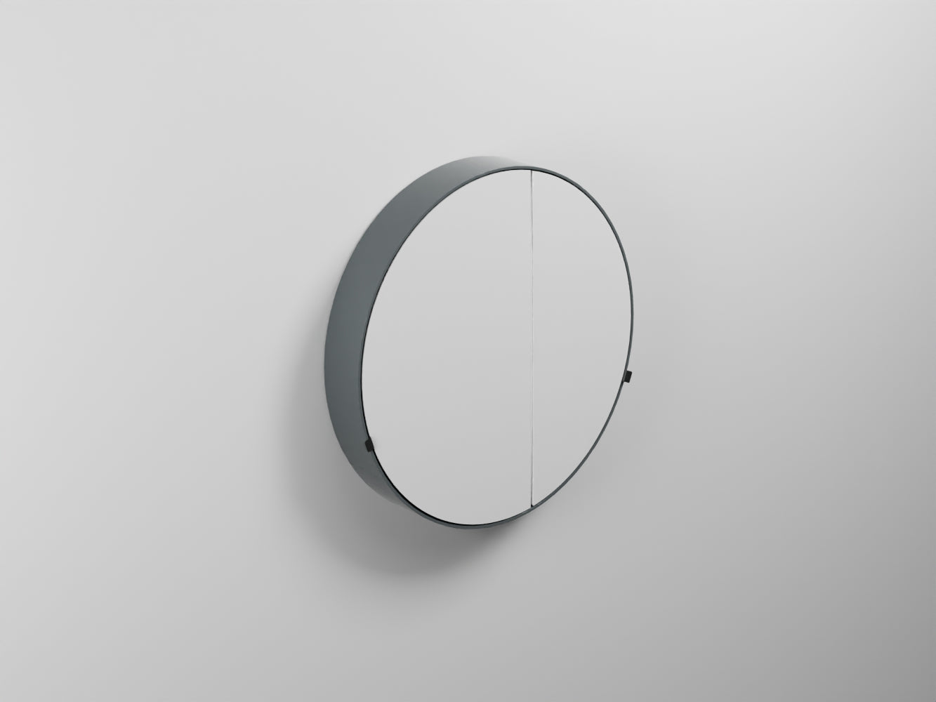 # SPECCHIO CONTENITORE TONDO con BOX ROUND Ø75 - CIELO elemento di design per bagno