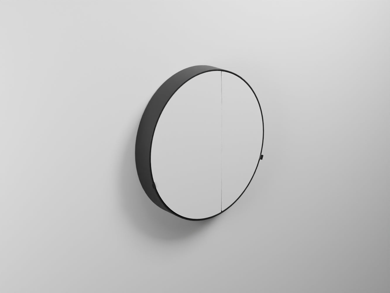 # SPECCHIO CONTENITORE TONDO con BOX ROUND Ø75 - CIELO elemento di design per bagno