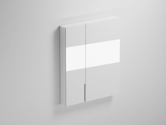# SPECCHIO CONTENITORE CON LUCE LED e FIANCHI A SPECCHIO FILO - CIELO VERSIONE DESTRA per bagno