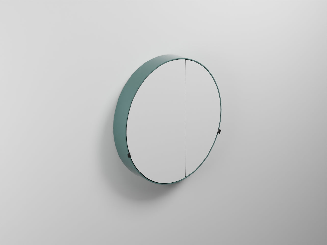 # SPECCHIO CONTENITORE TONDO con BOX ROUND Ø75 - CIELO elemento di design per bagno