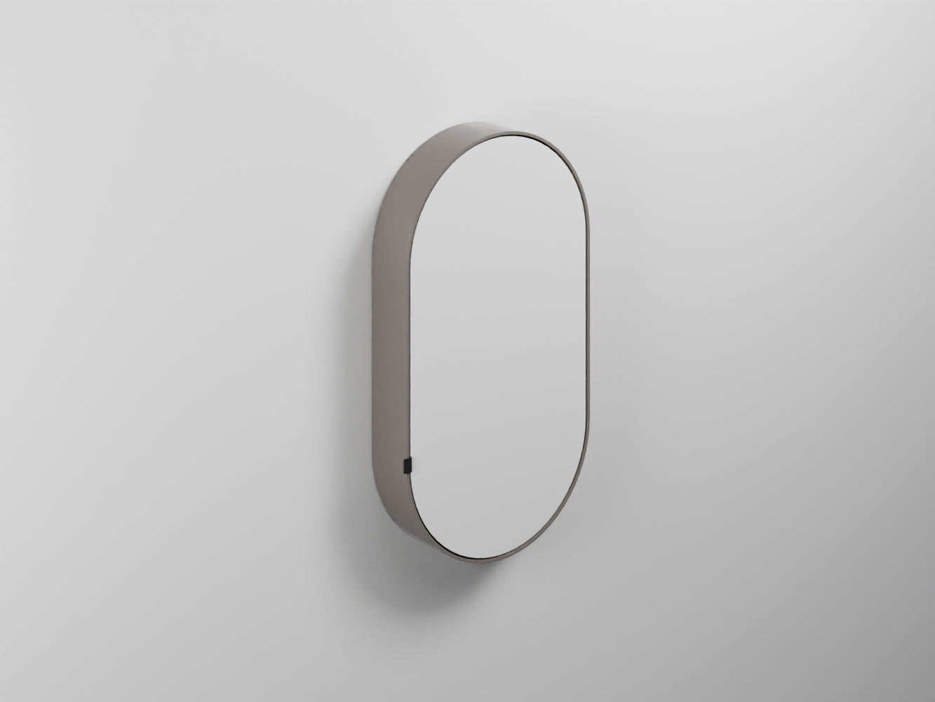 # SPECCHIO CONTENITORE OVALE con BOX OVAL - CIELO elemento di design per bagno