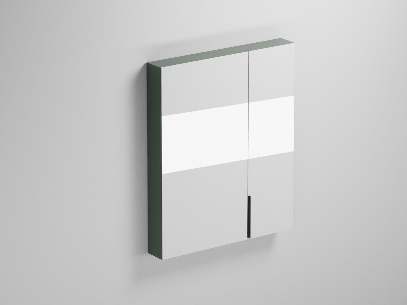 # SPECCHIO LACCATO con CONTENITORE e LUCE LED FILO - CIELO VERSIONE SINISTRA