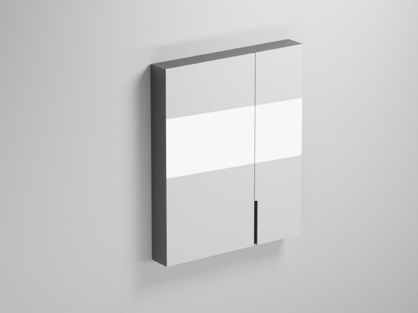 # SPECCHIO LACCATO con CONTENITORE e LUCE LED FILO - CIELO VERSIONE SINISTRA