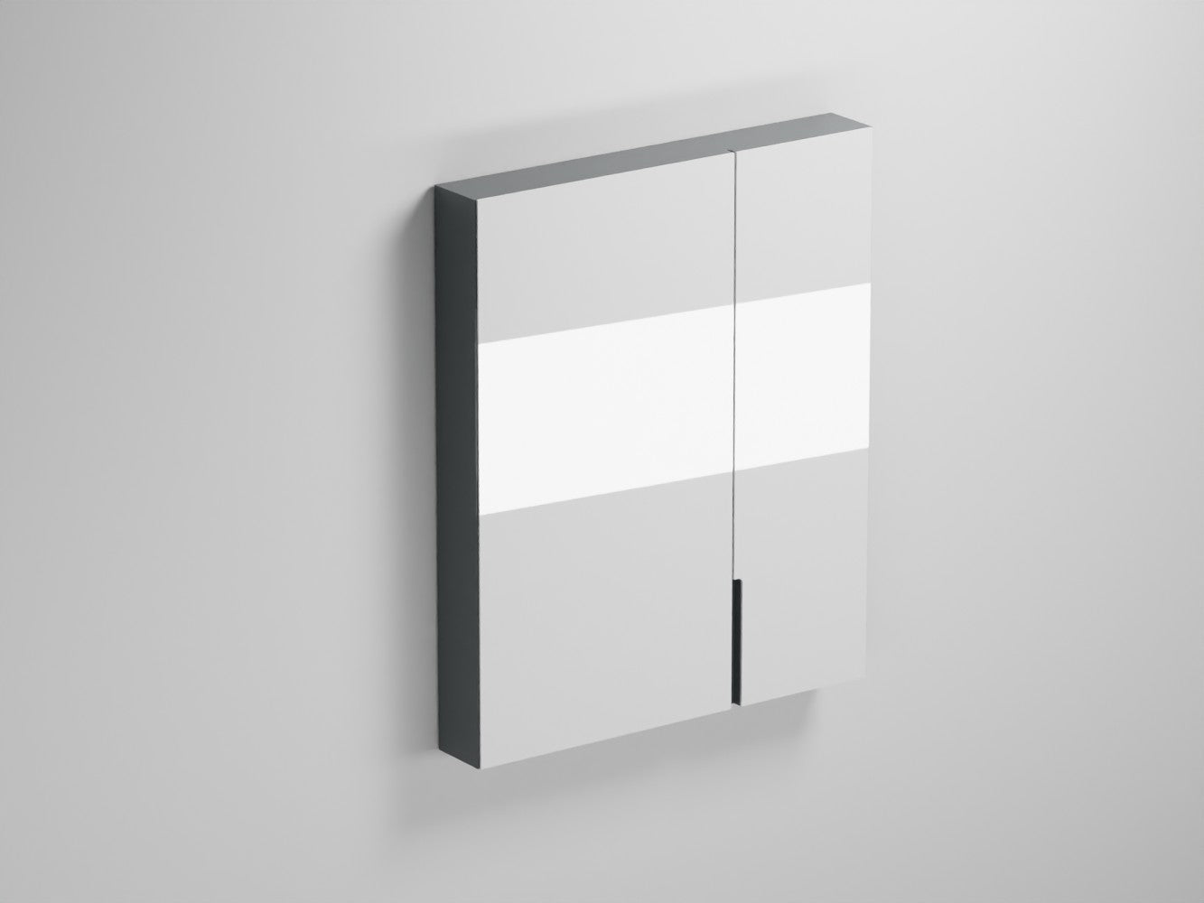 # SPECCHIO LACCATO con CONTENITORE e LUCE LED FILO - CIELO VERSIONE SINISTRA