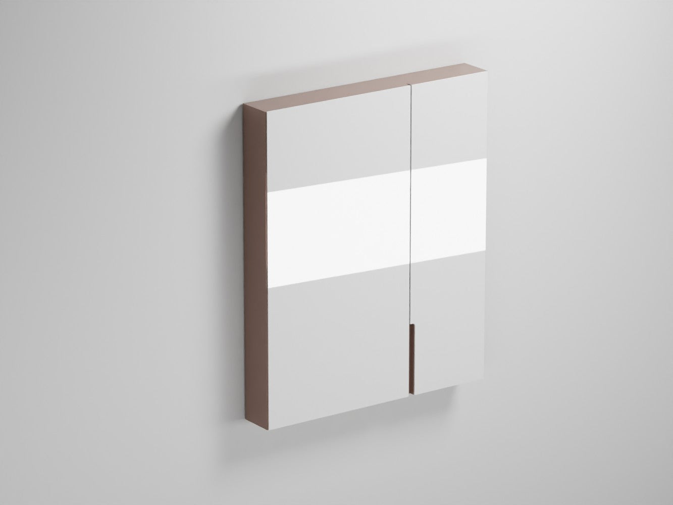 # SPECCHIO LACCATO con CONTENITORE e LUCE LED FILO - CIELO VERSIONE SINISTRA