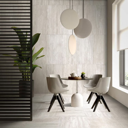 TRAVERTINE SAVOIA ITALIA Piastrelle in gres porcellanato effetto travertino contemporaneo per pavimenti e rivestimenti