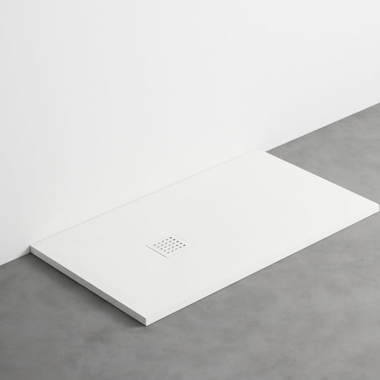 # PIATTO DOCCIA INFINITO soli 3cm di spessore in ceramica effetto pietra - CIELO installazione filo pavimento o da appoggio