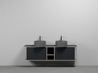 # LAVABO TONDO DOPPIO con MOBILE 2 CASSETTONI E VANO GIORNO THEO 175 - CIELO mobile lavandino per bagno