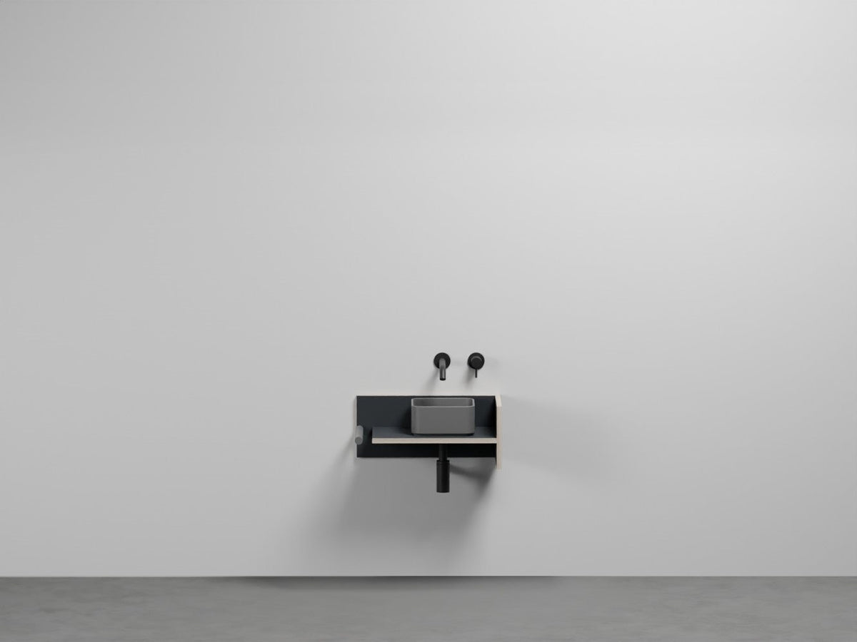 # LAVABO QUADRATO SOSPESO con MOBILE THEO MINI - CIELO lavandino compatto poco ingombrante per bagno stretto