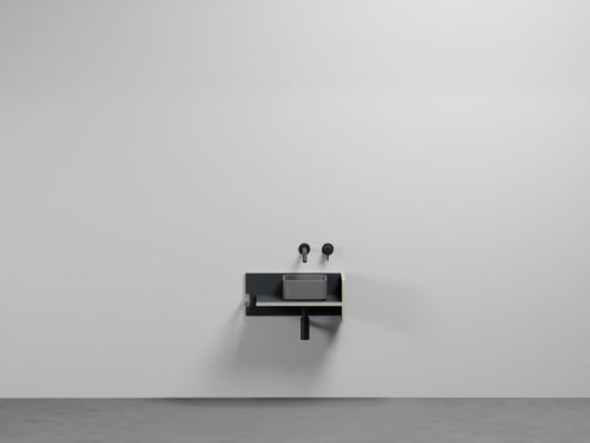 # LAVABO QUADRATO SOSPESO con MOBILE THEO MINI - CIELO lavandino compatto poco ingombrante per bagno stretto