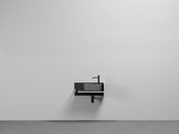 # LAVABO OVALE MONOFOSO SOSPESO con MOBILE THEO MINI - CIELO lavandino compatto poco ingombrante per bagno stretto