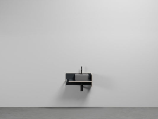 # LAVABO QUADRATO MONOFOSO SOSPESO con MOBILE THEO MINI - CIELO lavandino compatto poco ingombrante per bagno stretto