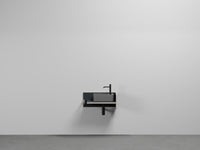 # LAVABO RETTANGOLARE MONOFOSO SOSPESO con MOBILE THEO MINI - CIELO lavandino compatto poco ingombrante per bagno stretto