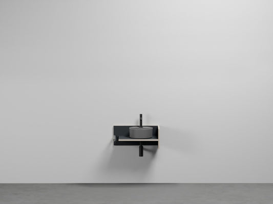 # LAVABO TONDO MONOFOSO SOSPESO con MOBILE THEO MINI - CIELO lavandino compatto poco ingombrante per bagno stretto