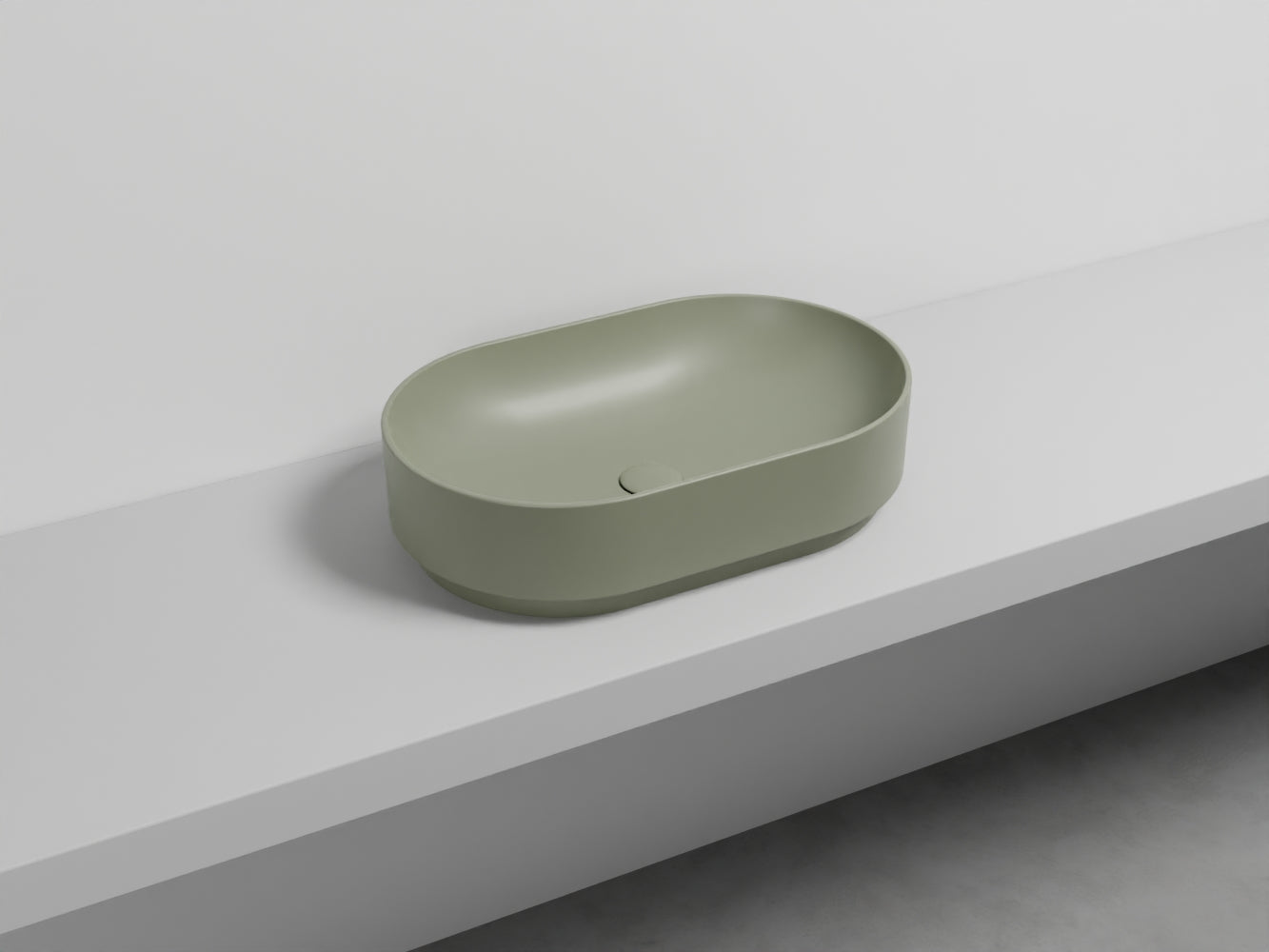 # LAVABO MARE OVALE 60 - CIELO lavandino da appoggio per bagno dall'eleganza contemporanea e dalla massima praticità