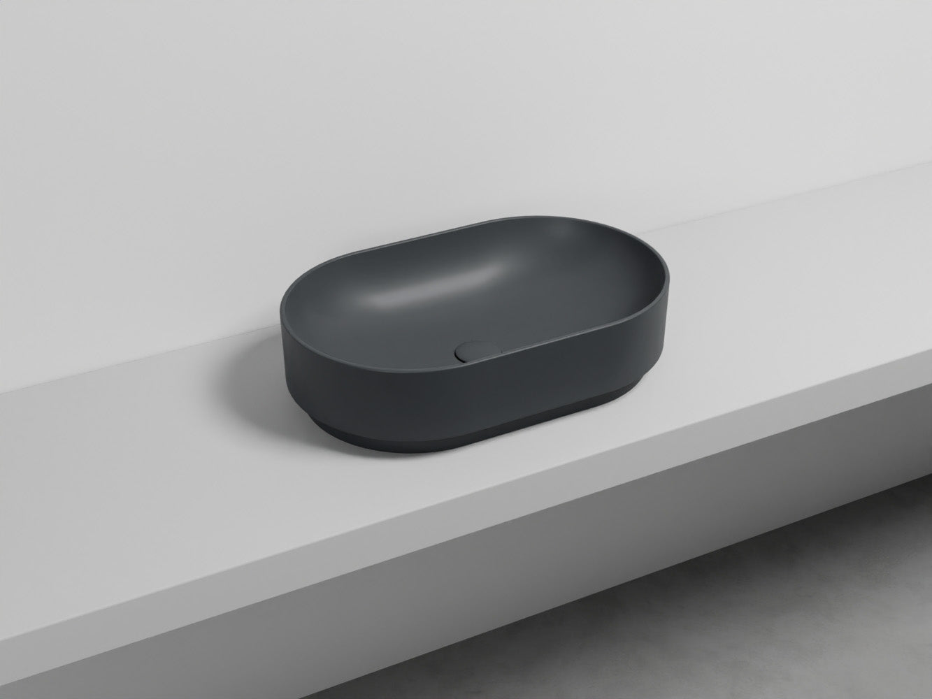 # LAVABO MARE OVALE 60 - CIELO lavandino da appoggio per bagno dall'eleganza contemporanea e dalla massima praticità