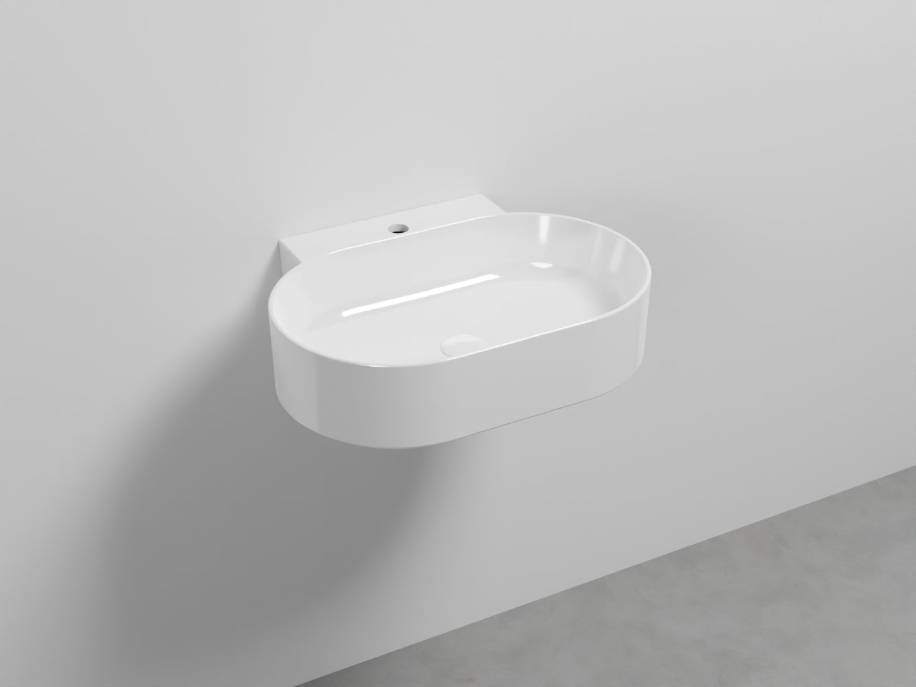 # LAVABO SOSPESO MARE OVALE MONOFORO 60 - CIELO lavandino dalle linee eleganti, sinuose e precise