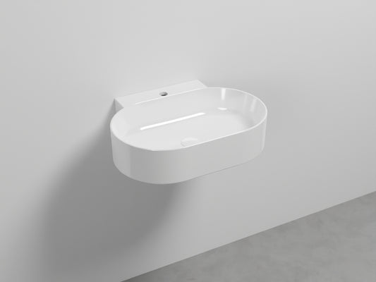 # LAVABO SOSPESO MARE OVALE MONOFORO 60 - CIELO lavandino dalle linee eleganti, sinuose e precise