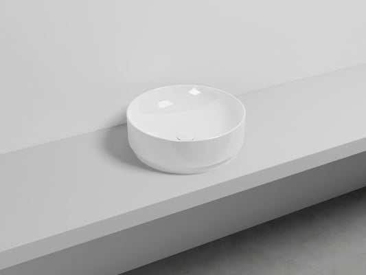 # LAVABO MARE TONDO 45 - CIELO lavandino da appoggio per bagno in ceramica Made in Italy