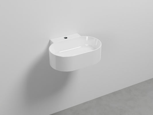 # LAVABO SOSPESO MARE OVALE MONOFORO 50 - CIELO lavandino monoforo per bagno in ceramica