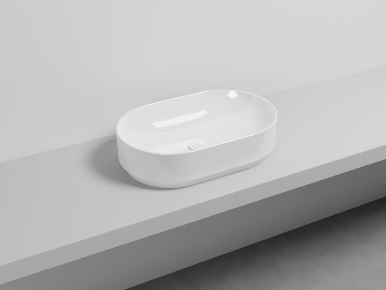 # LAVABO MARE OVALE 60 - CIELO lavandino da appoggio per bagno dall'eleganza contemporanea e dalla massima praticità