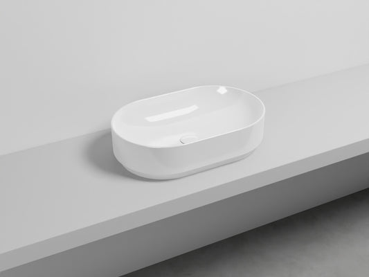 # LAVABO MARE OVALE 60 - CIELO lavandino da appoggio per bagno dall'eleganza contemporanea e dalla massima praticità