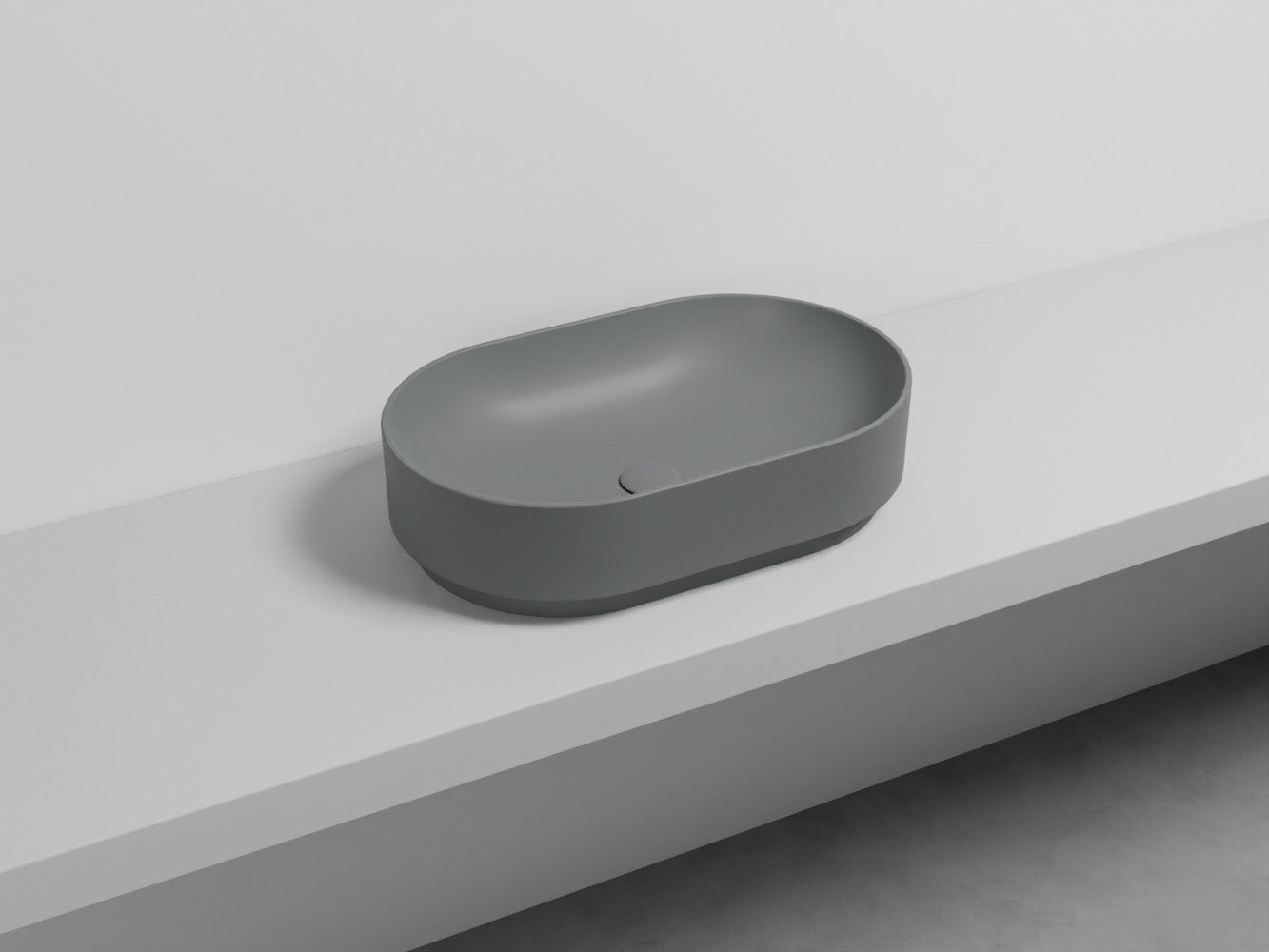 # LAVABO MARE OVALE 60 - CIELO lavandino da appoggio per bagno dall'eleganza contemporanea e dalla massima praticità