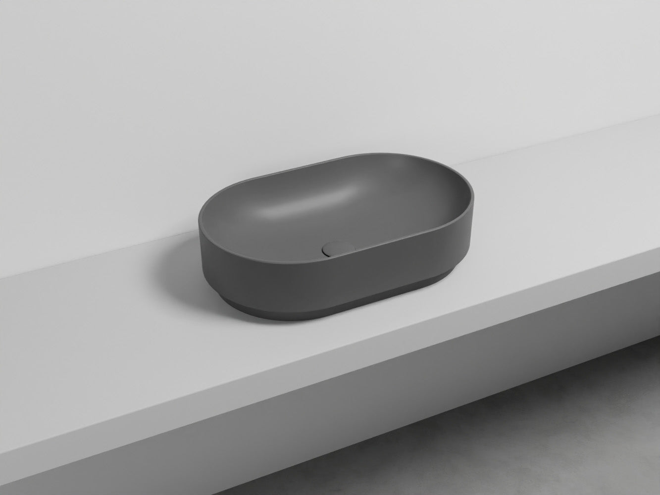 # LAVABO MARE OVALE 60 - CIELO lavandino da appoggio per bagno dall'eleganza contemporanea e dalla massima praticità