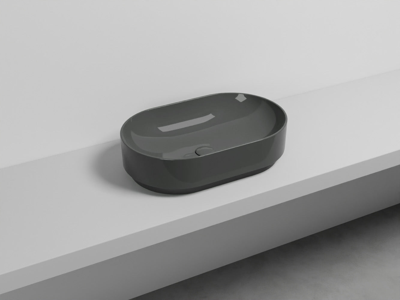 # LAVABO MARE OVALE 60 - CIELO lavandino da appoggio per bagno dall'eleganza contemporanea e dalla massima praticità