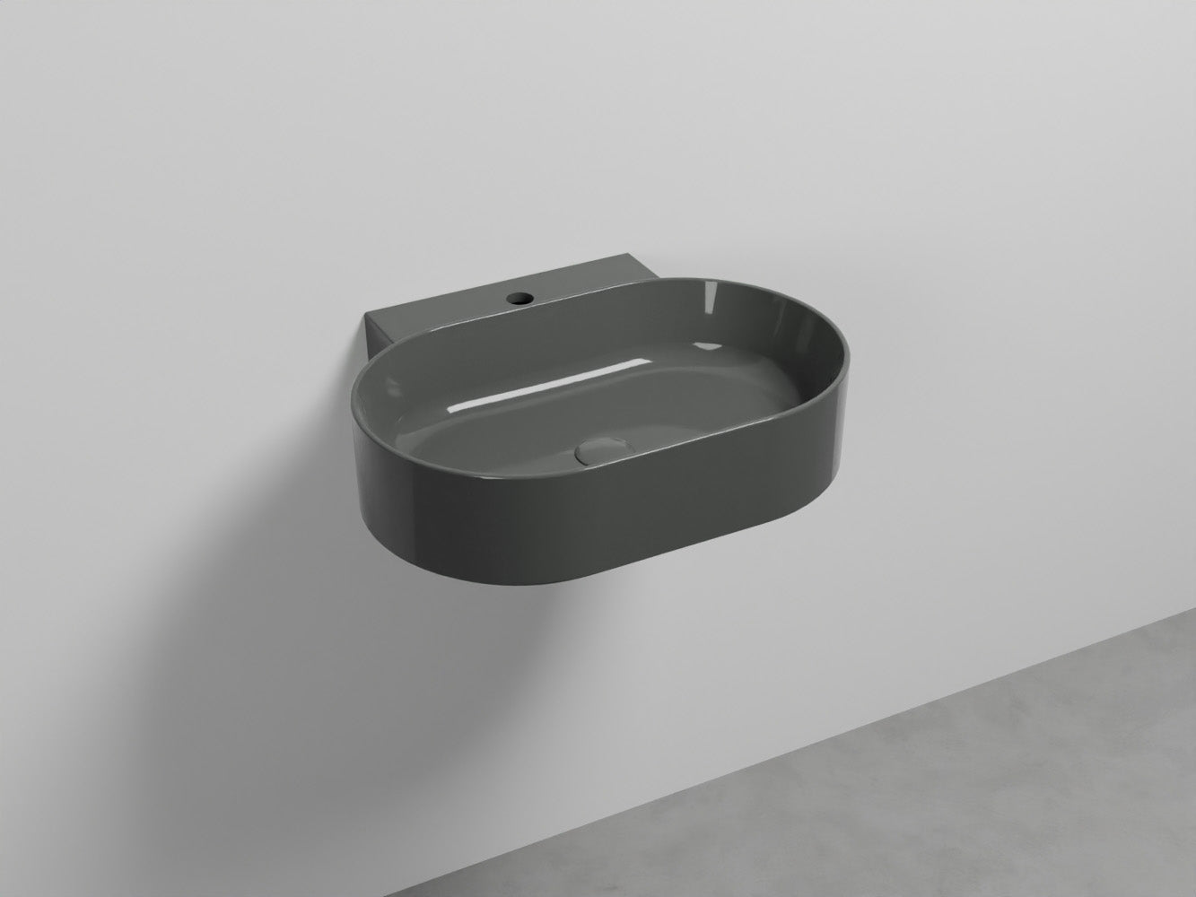# LAVABO SOSPESO MARE OVALE MONOFORO 60 - CIELO lavandino dalle linee eleganti, sinuose e precise