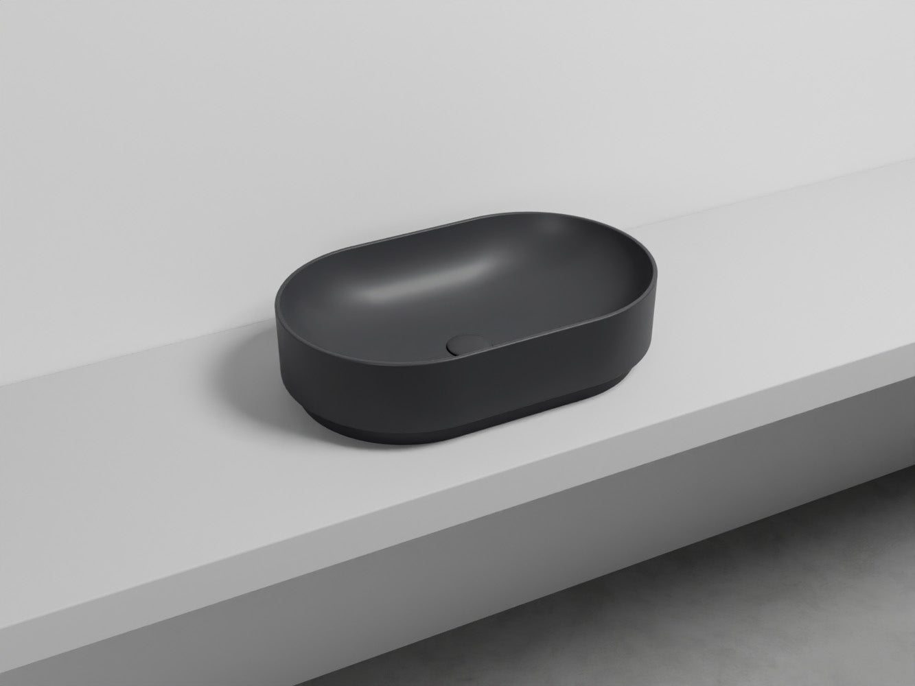 # LAVABO MARE OVALE 60 - CIELO lavandino da appoggio per bagno dall'eleganza contemporanea e dalla massima praticità