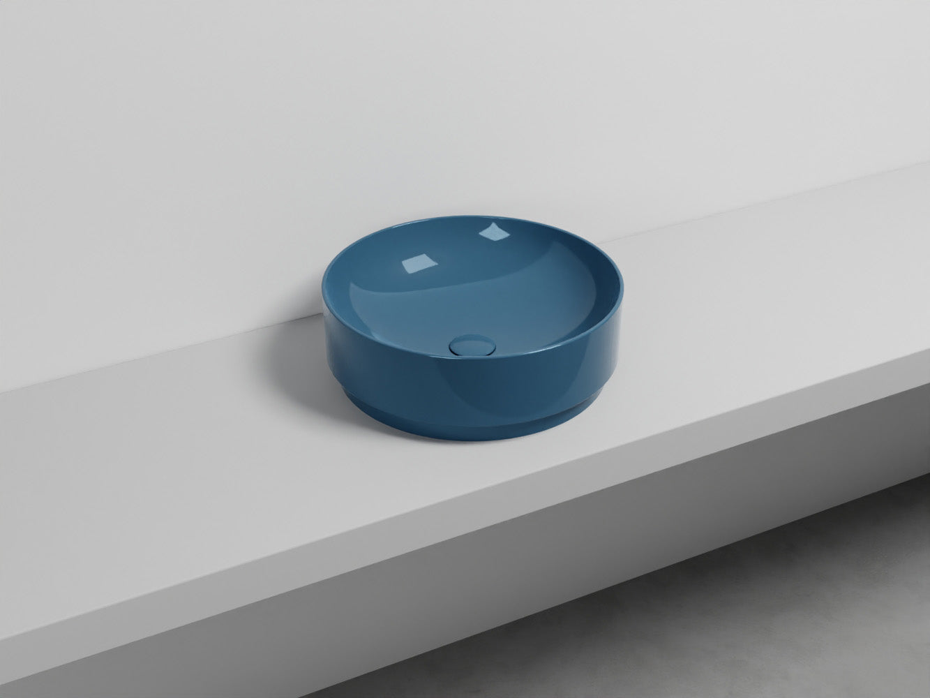 # LAVABO MARE TONDO 45 - CIELO lavandino da appoggio per bagno in ceramica Made in Italy