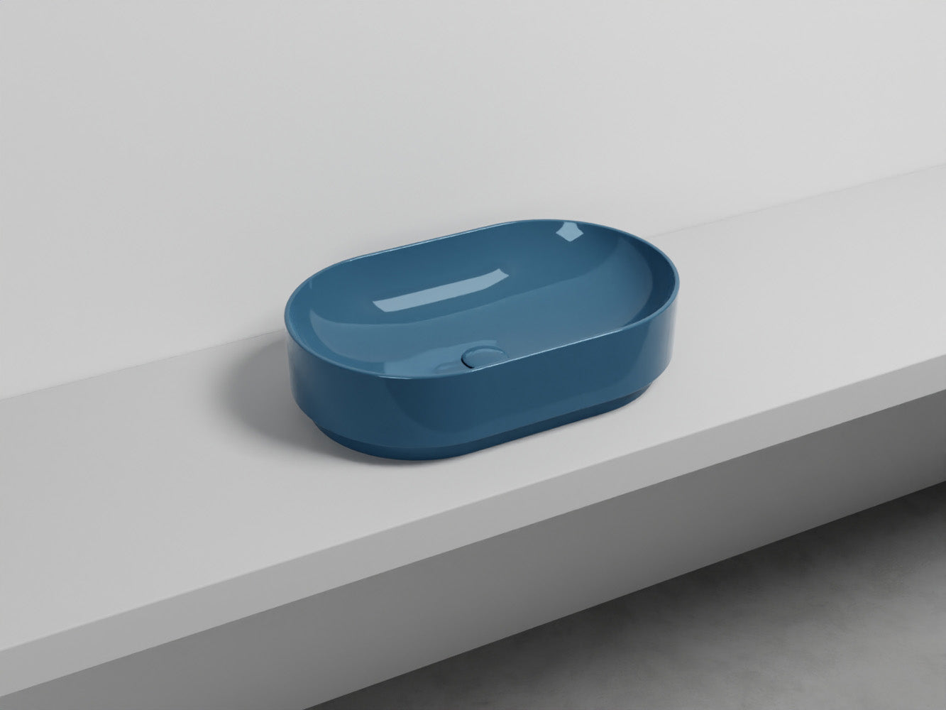 # LAVABO MARE OVALE 60 - CIELO lavandino da appoggio per bagno dall'eleganza contemporanea e dalla massima praticità