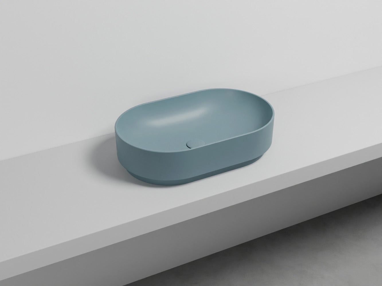 # LAVABO MARE OVALE 60 - CIELO lavandino da appoggio per bagno dall'eleganza contemporanea e dalla massima praticità