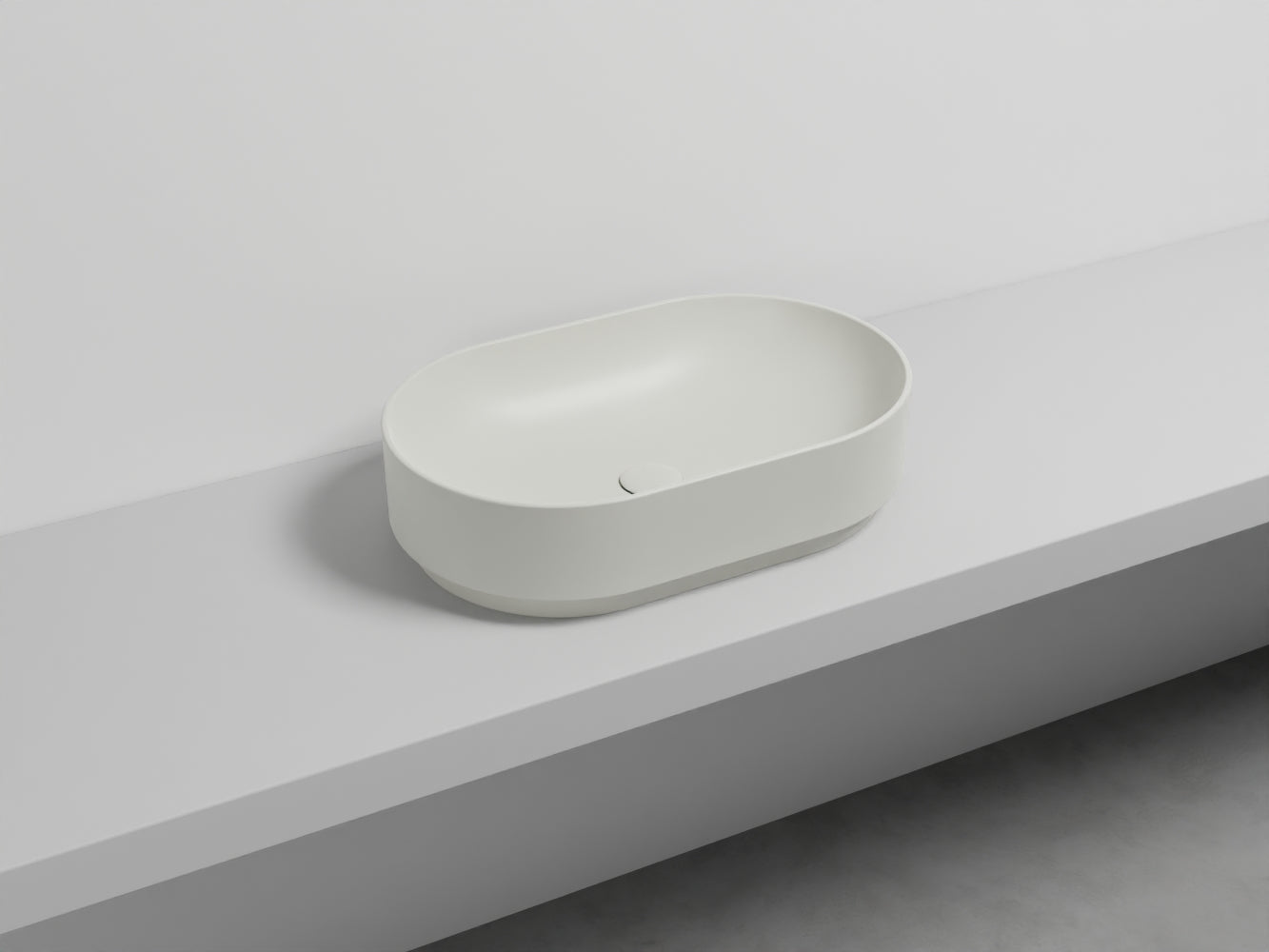 # LAVABO MARE OVALE 60 - CIELO lavandino da appoggio per bagno dall'eleganza contemporanea e dalla massima praticità