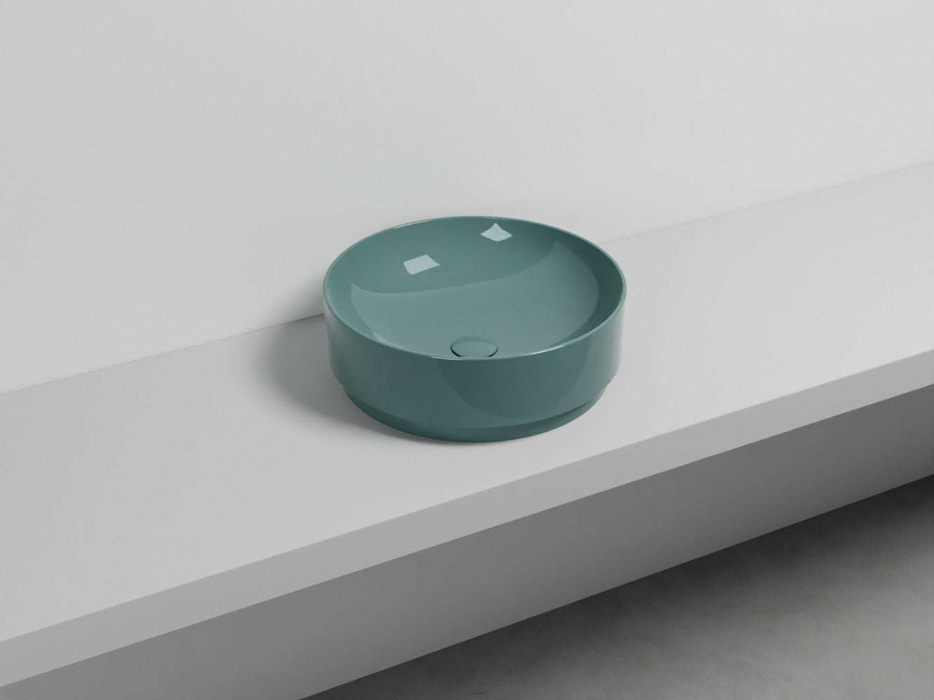 # LAVABO MARE TONDO 45 - CIELO lavandino da appoggio per bagno in ceramica Made in Italy