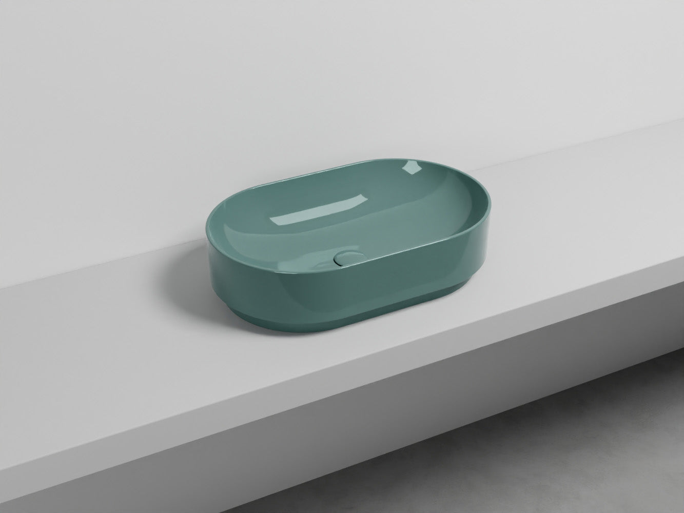 # LAVABO MARE OVALE 60 - CIELO lavandino da appoggio per bagno dall'eleganza contemporanea e dalla massima praticità