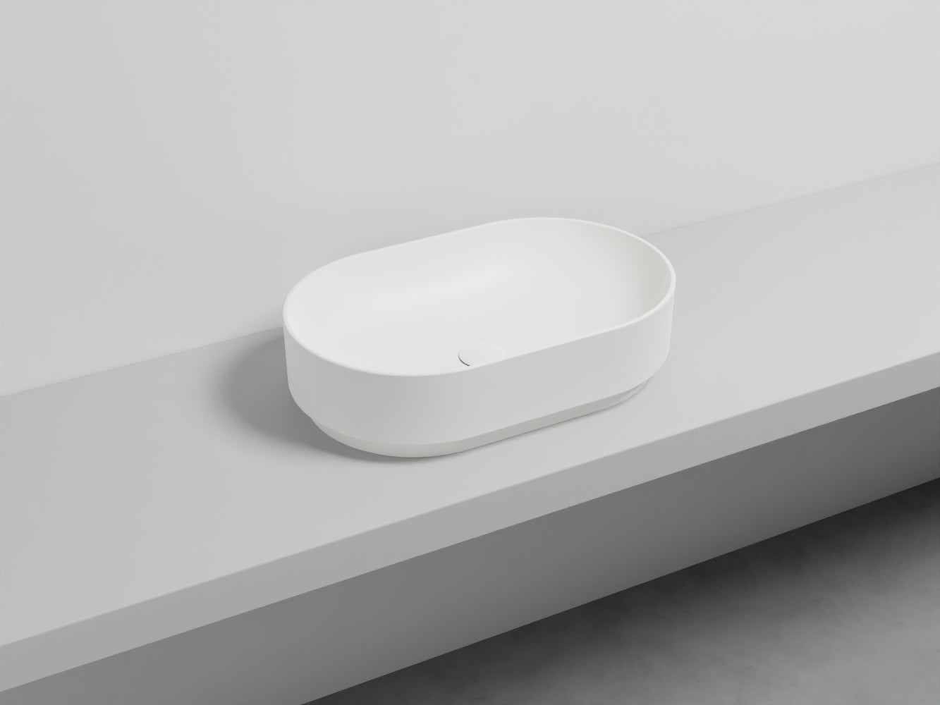 # LAVABO MARE OVALE 60 - CIELO lavandino da appoggio per bagno dall'eleganza contemporanea e dalla massima praticità