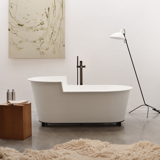 # VASCA DA BAGNO OFELIA IN SOLID SURFACE CON STRUTTURA - CERAMICA CIELO ideale per ambienti bagno moderni e ricercati