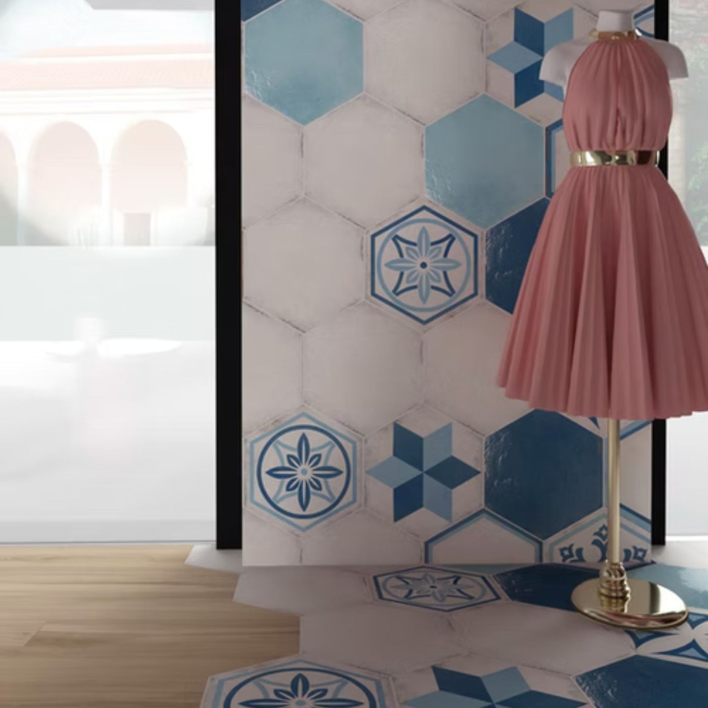 VIETRI SAVOIA ITALIA Piastrelle in gres porcellanato decorato effetto maioliche partenopee vivaci e artigianali per pavimenti e rivestimenti