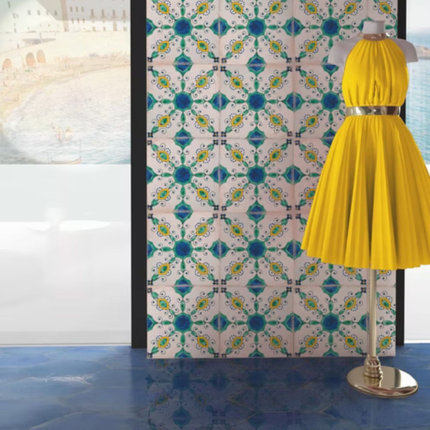 VIETRI SAVOIA ITALIA Piastrelle in gres porcellanato decorato effetto maioliche partenopee vivaci e artigianali per pavimenti e rivestimenti