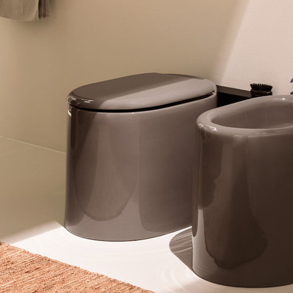 # WC A TERRA ITACA con accessorio inox integrato a destra - CIELO sanitari a pavimento in ceramica vaso per bagno