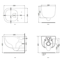 # WC SOSPESO ERA SENZA BRIDA - CIELO on scarico rimless, design moderno compatibile Combifix