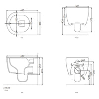 # WC SOSPESO MINI 48 SENZA BRIDA SMILE - CIELO vaso dalle dimensioni compatte ideale per bagni piccoli