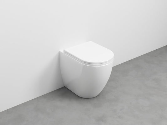 # WC A TERRA MINI 48 con SCARICO A PARETE SMILE - CIELO vaso compatto ideale per bagni piccoli e stretti